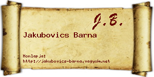 Jakubovics Barna névjegykártya